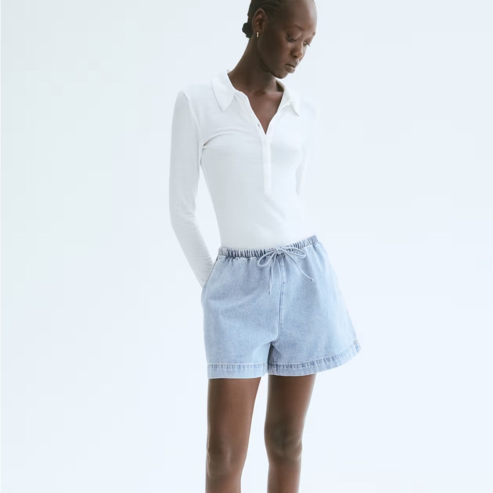 H&M Light Blue Women's Denim Drawstring Shorts
